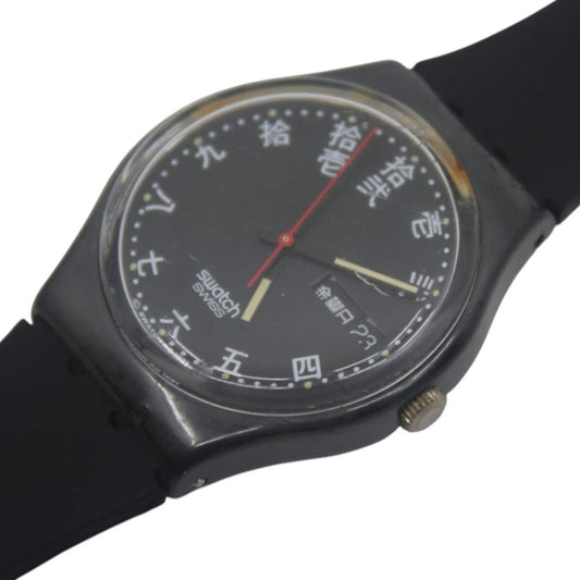 1991 Vintage Gents Swatch 'Genji' GB723, it is in a used condition, clock working fine with brandnew strap