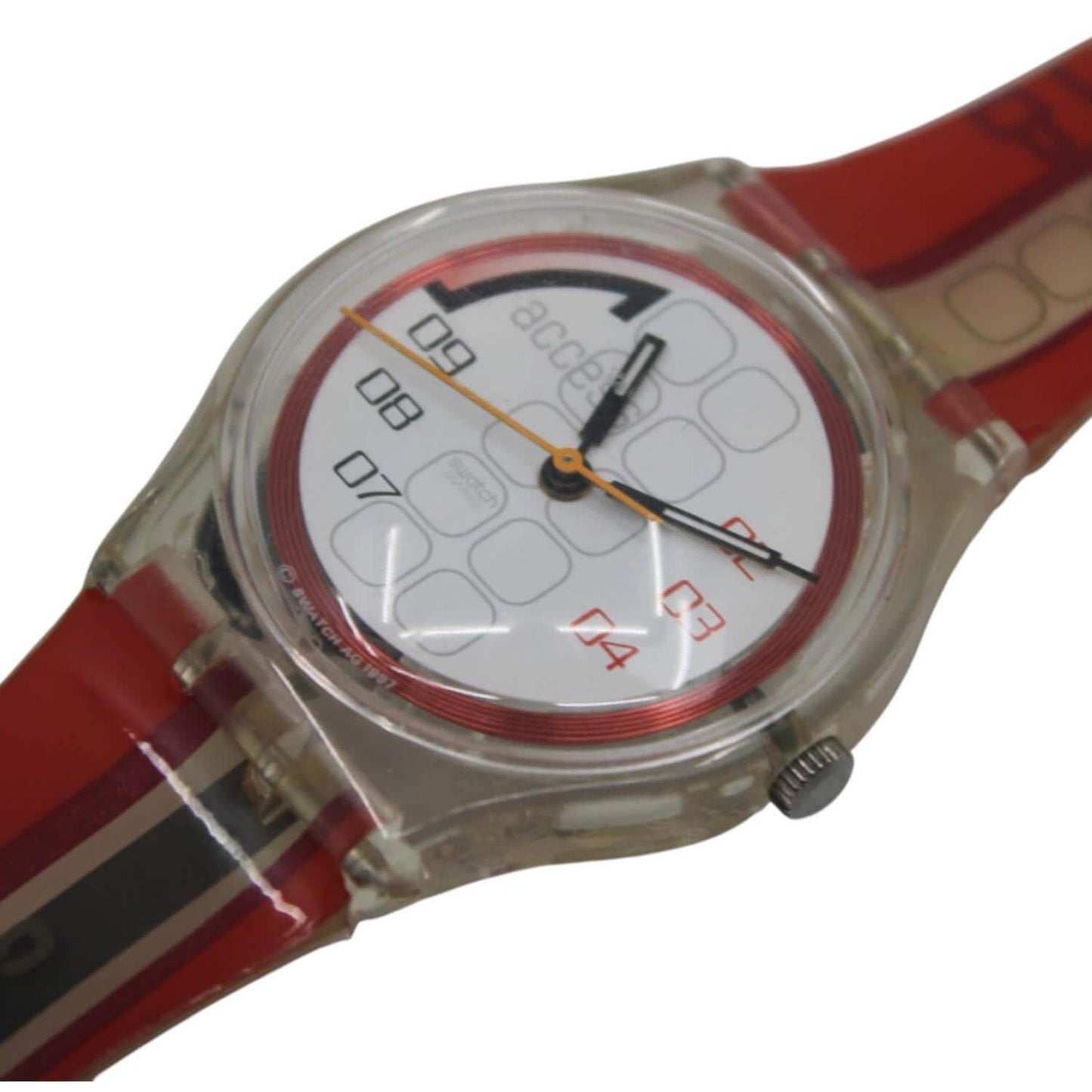 1998 Vintage Gents Access Swatch 'Menang' SKK108, nice, used condition with original strap