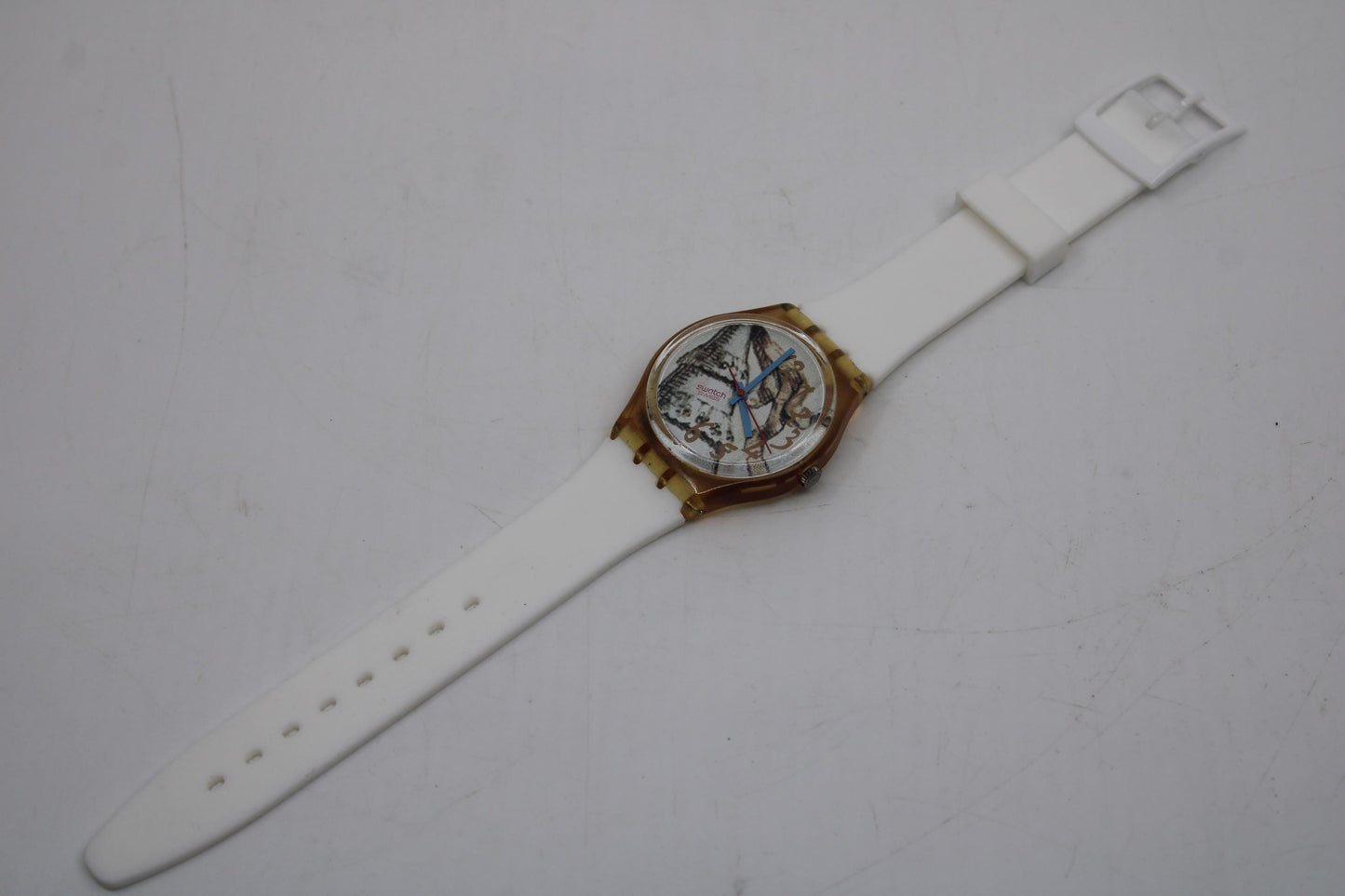 1993, Vintage Gents Swatch, 'Masquerade', GP105, NO box, in a used condition, working fine, with a brandnew strap