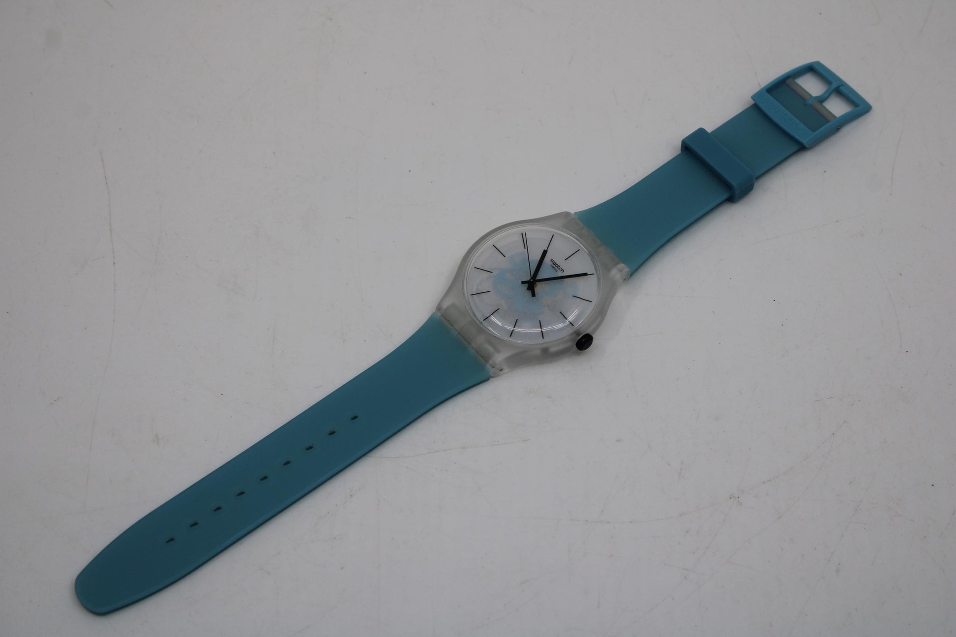 New Gents Swatch 'Blue Daze' SO29K105, NEW OLD STOCK, Never Worn, working 100% with the original strap