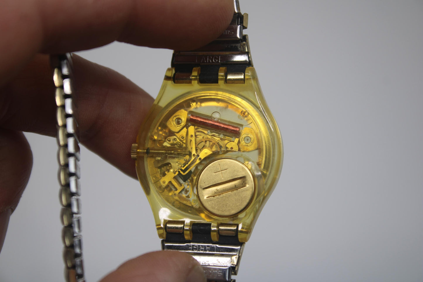 1990 Swatch Gents 'Golden Jelly' GZ115, 100% working, Nice, Used Condition