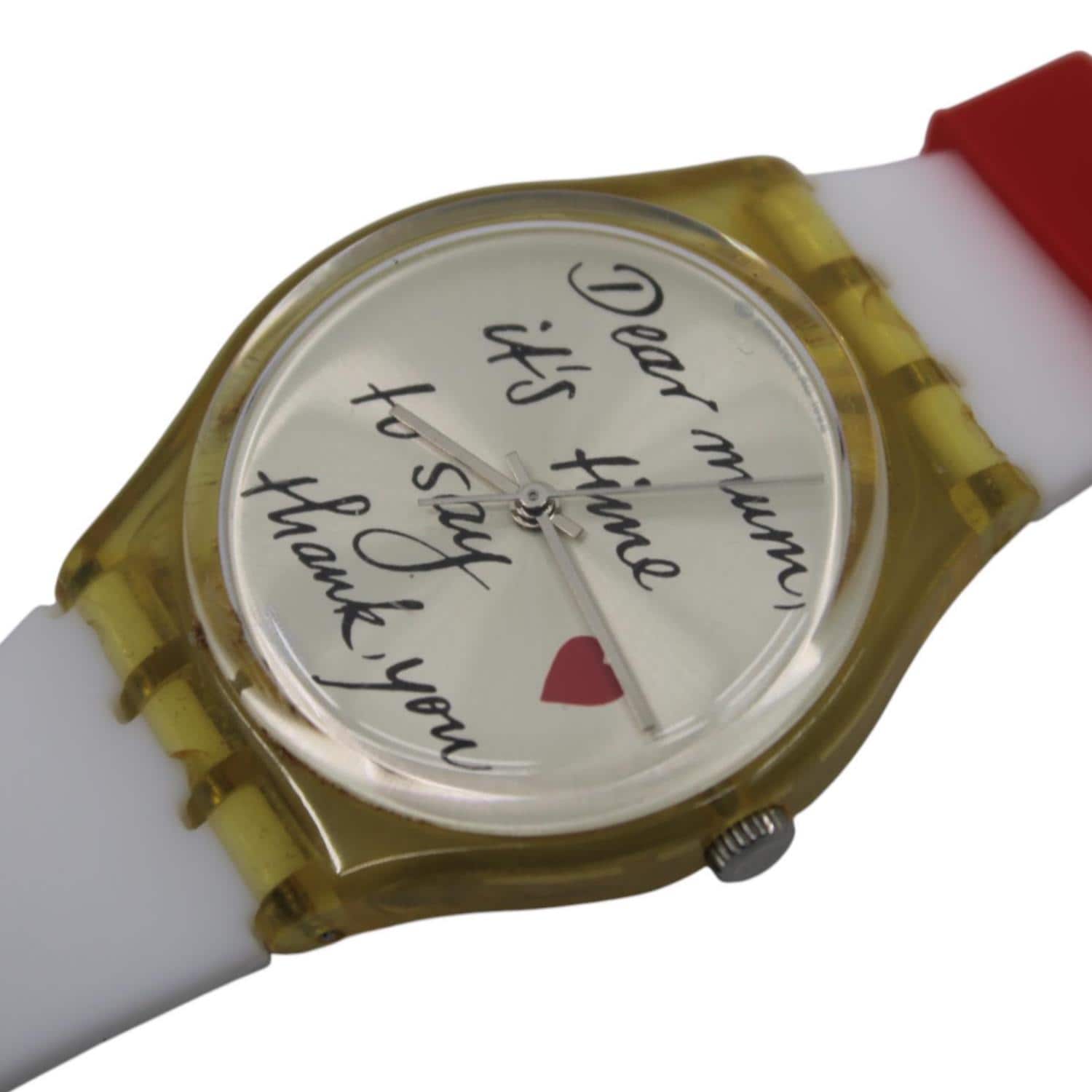 Vintage Gents Swatch 'Dear Mum' GK294, Used Condition, working fine with brandnew strap