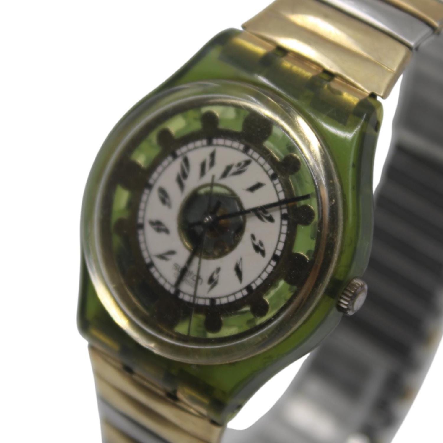 Vintage Gents Swatch, 'Green Shine', GG131, In Used Condition, Working fine, NO Box