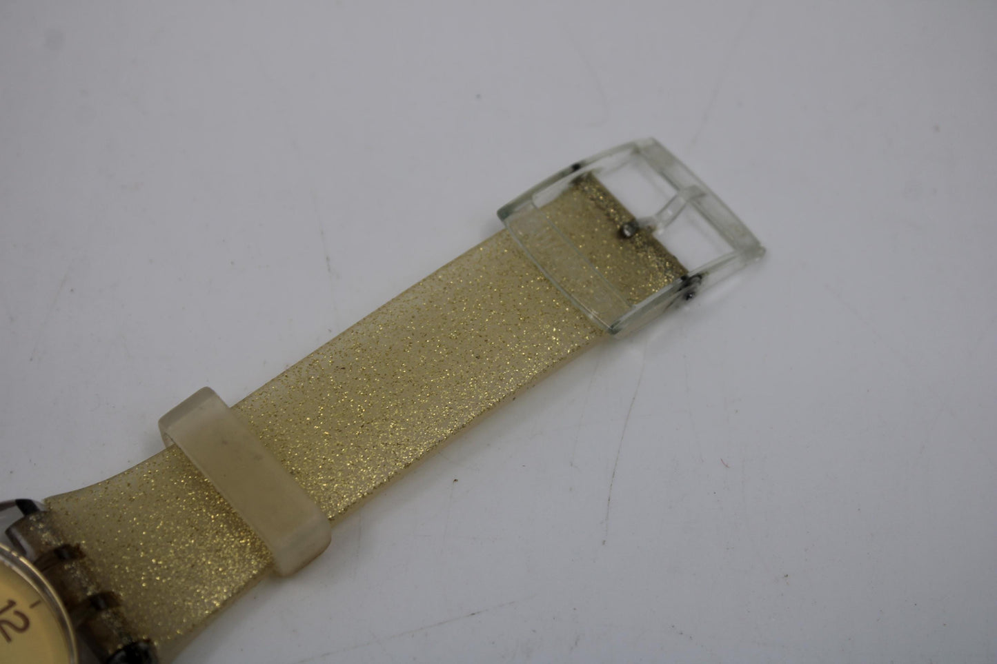 New Gents Swatch 'Golden Sparkle' SUON101, in used condition, working fine with the original strap