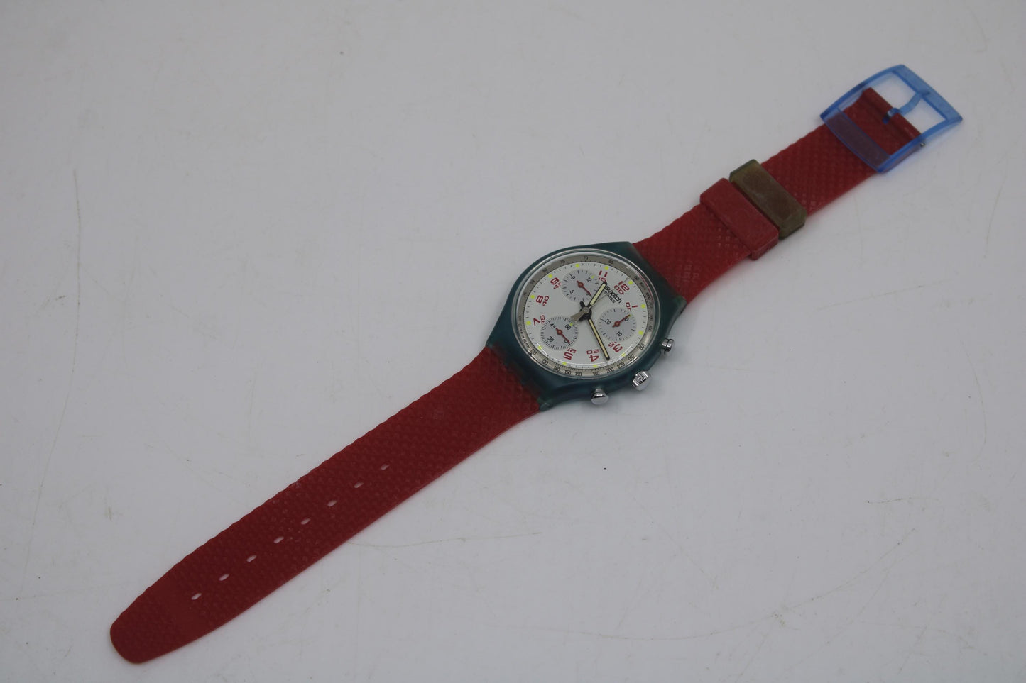 vintage Gents Chrono Swatch 'JFK' SCN103, New Old Stock, clock working fine, with original strap