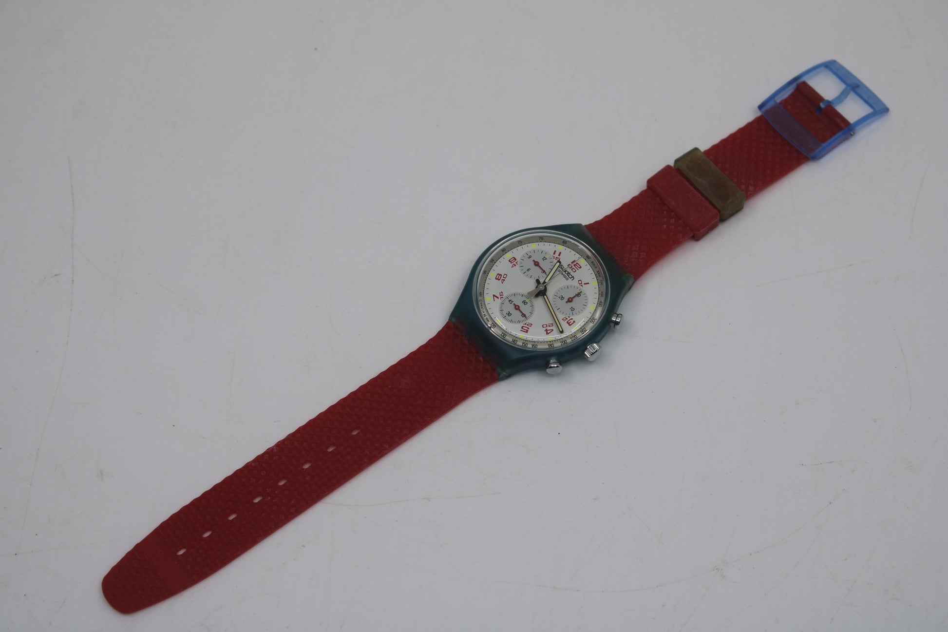 vintage Gents Chrono Swatch 'JFK' SCN103, New Old Stock, clock working fine, with original strap