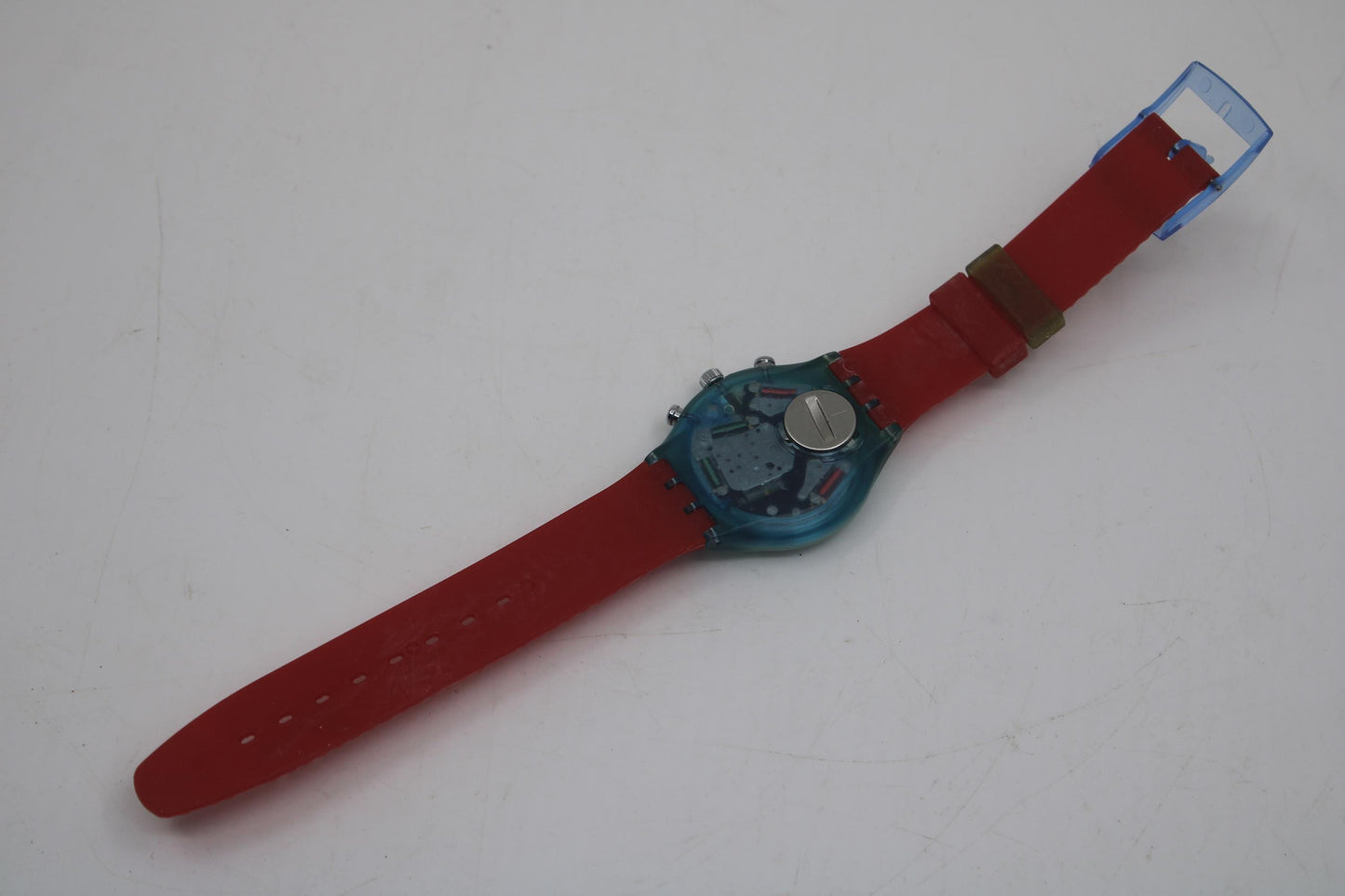 vintage Gents Chrono Swatch 'JFK' SCN103, New Old Stock, clock working fine, with original strap