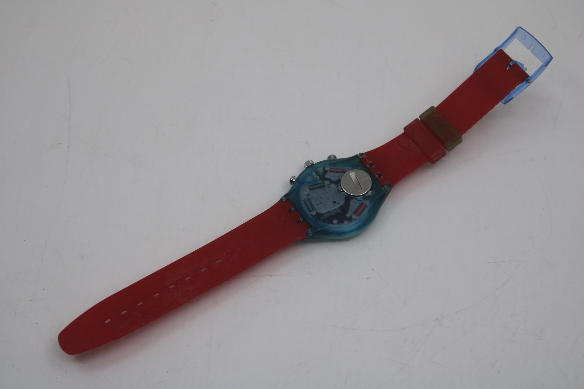 vintage Gents Chrono Swatch 'JFK' SCN103, New Old Stock, clock working fine, with original strap