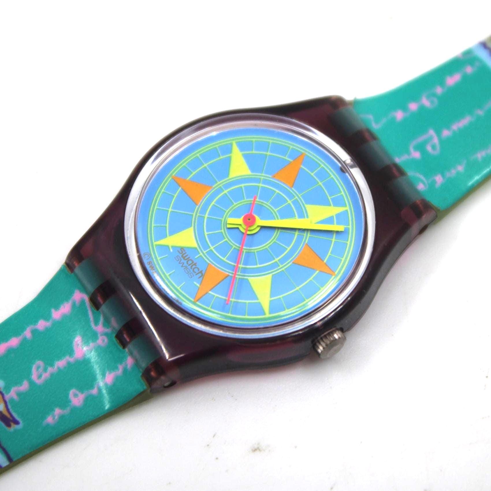 1991 'Compass' Vintage ladies Swatch, LV100, NO box, working 100%, New Old Stock, Unused Condition