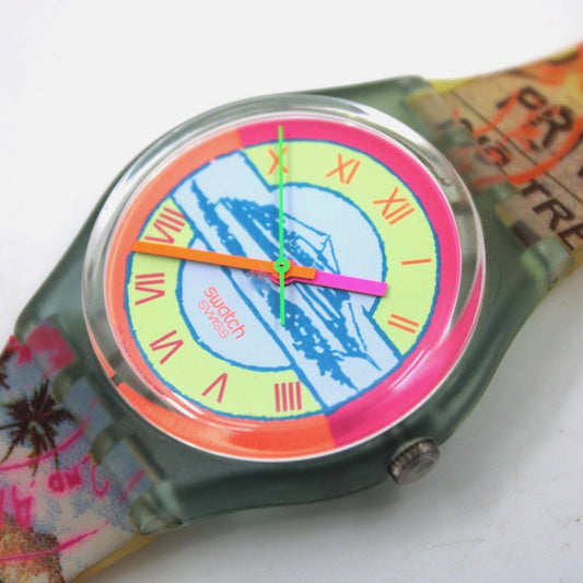 1993, Swatch, Gents, 'Postcard', GN127, New Old Stock and Unworn Condition, 100% working