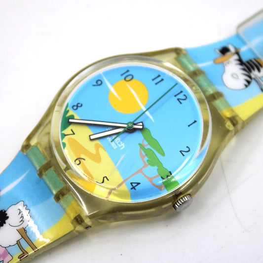 Vintage Gents Swatch 'Safari Beach' GE165, very good condition, working 100% with a brandnew, original strap