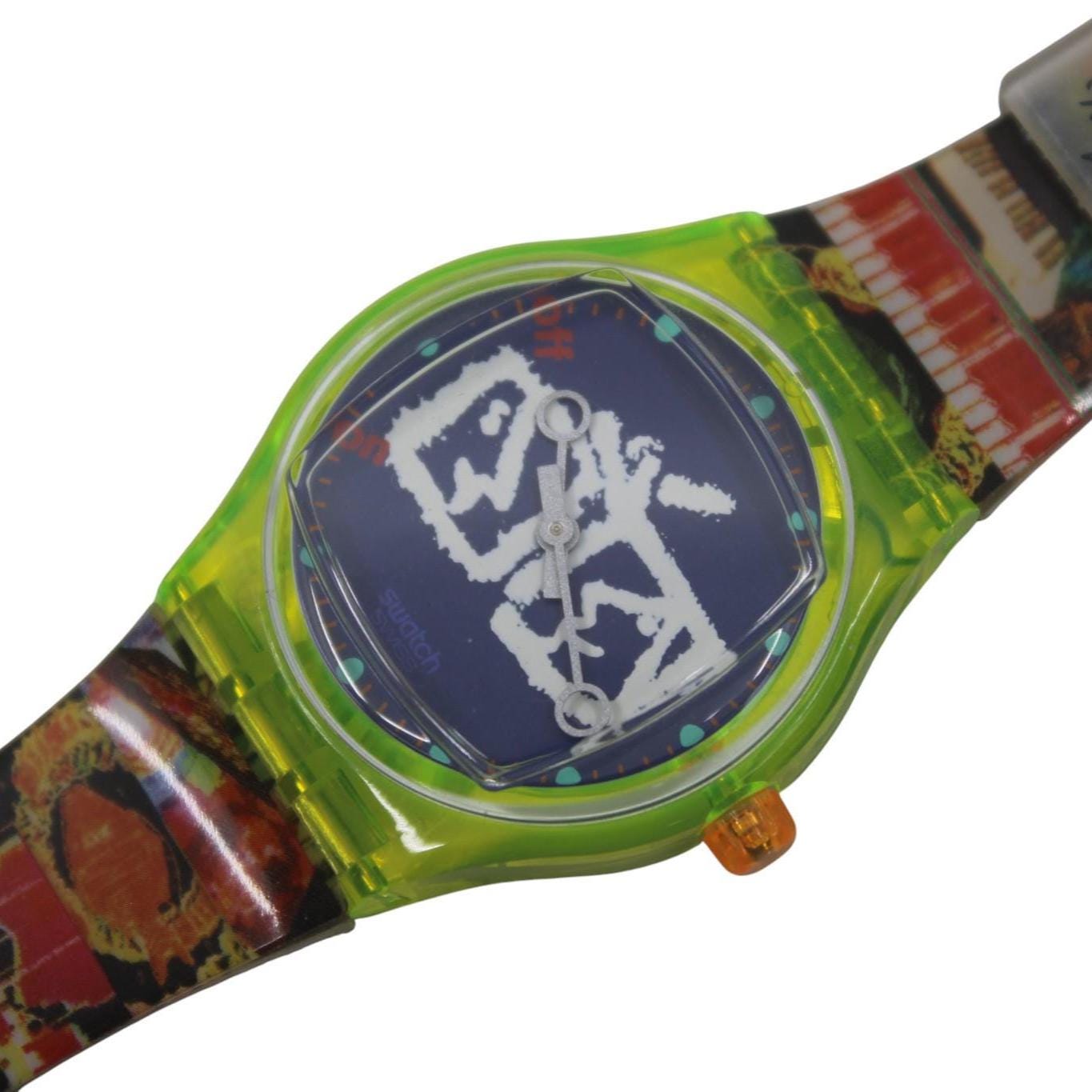 1995, Vintage Gents Musicall Swatch, 'Zapping', SLZ104, in a NEW Old STOCK, Unused Condition, 100% working