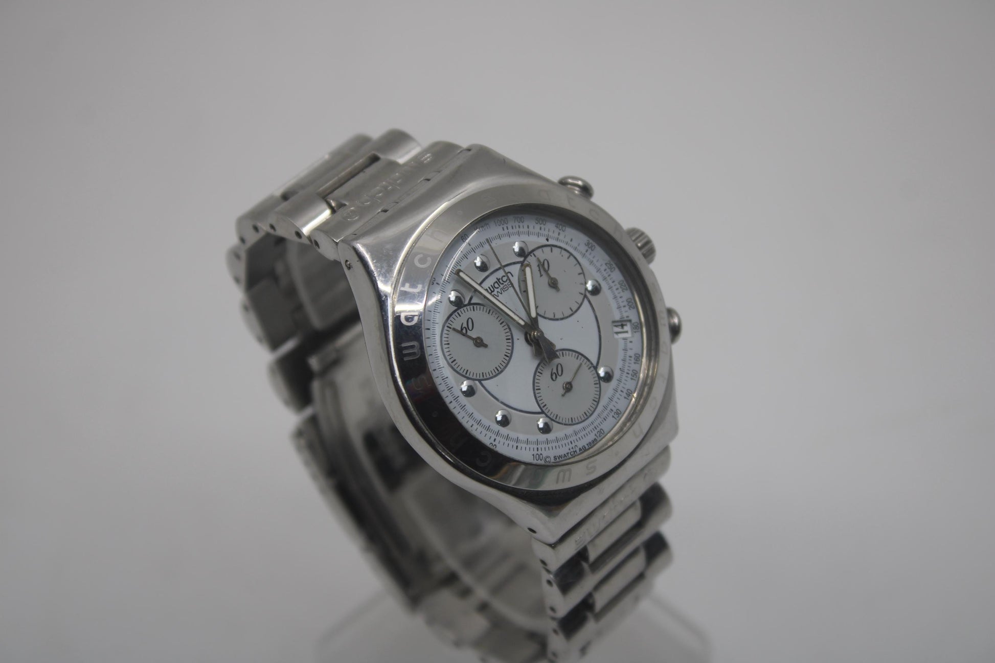 vintage IRONY Chrono Swatch, Rough and Rugged, YCS400G, Good, Used Condition, Working fine