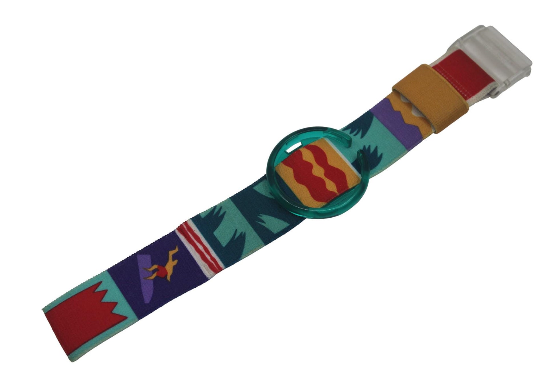 MINT Vintage Pop Swatch Strap + Ring, 'Phantasy Waves', PWK143, PopSwatch, very rare