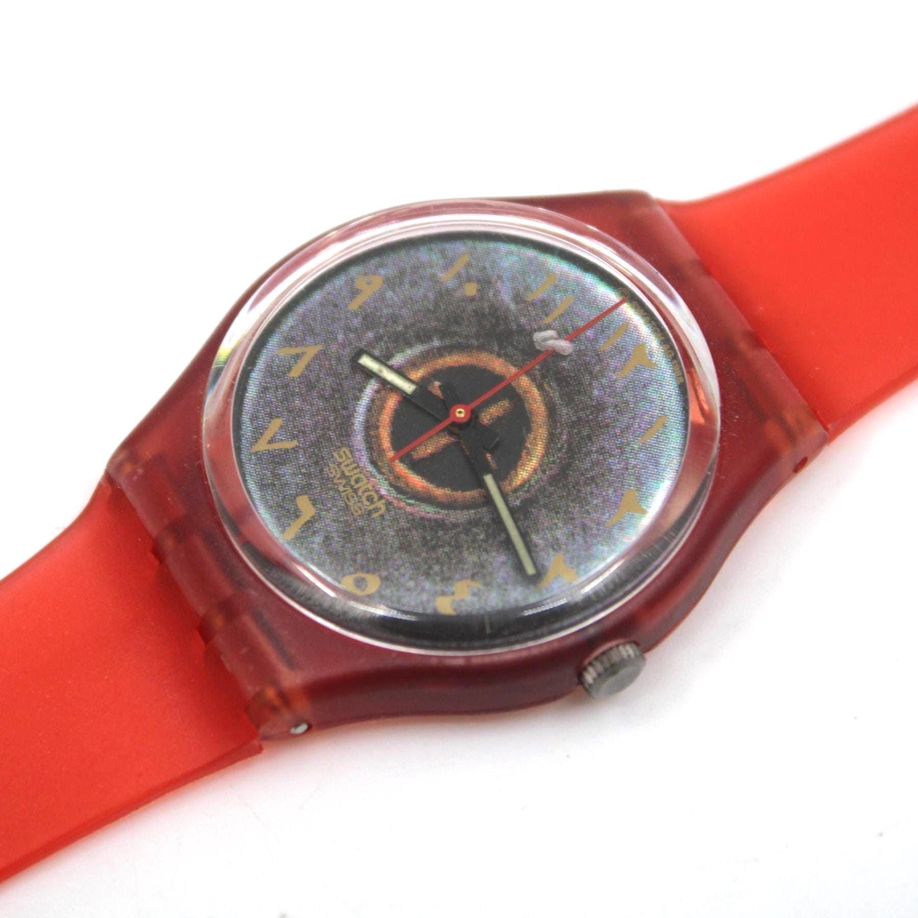 1989, Vintage Gents Swatch 'Bar Oriental', GR104, no box, likely never worn, washed out face plate, RARE version