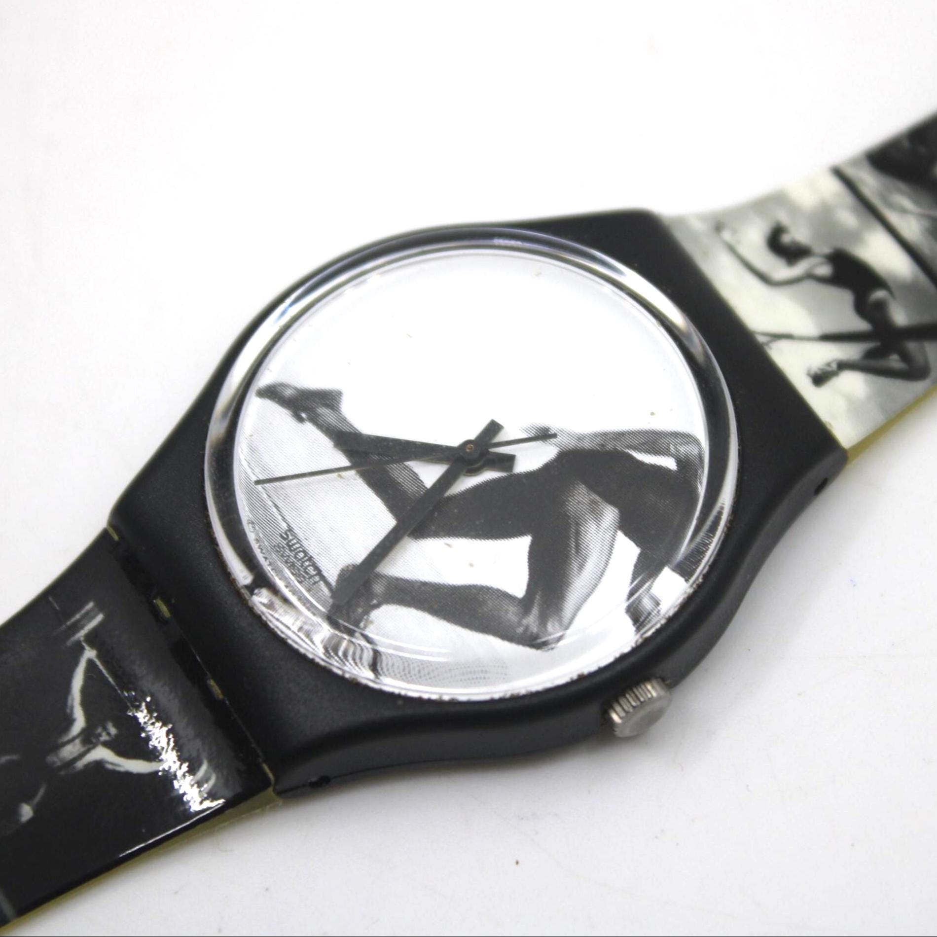 1996 Vintage Gents Swatch 'Olympic Portraits' GB178, NO box, New Old Stock, Unused, working 100% Original Strap