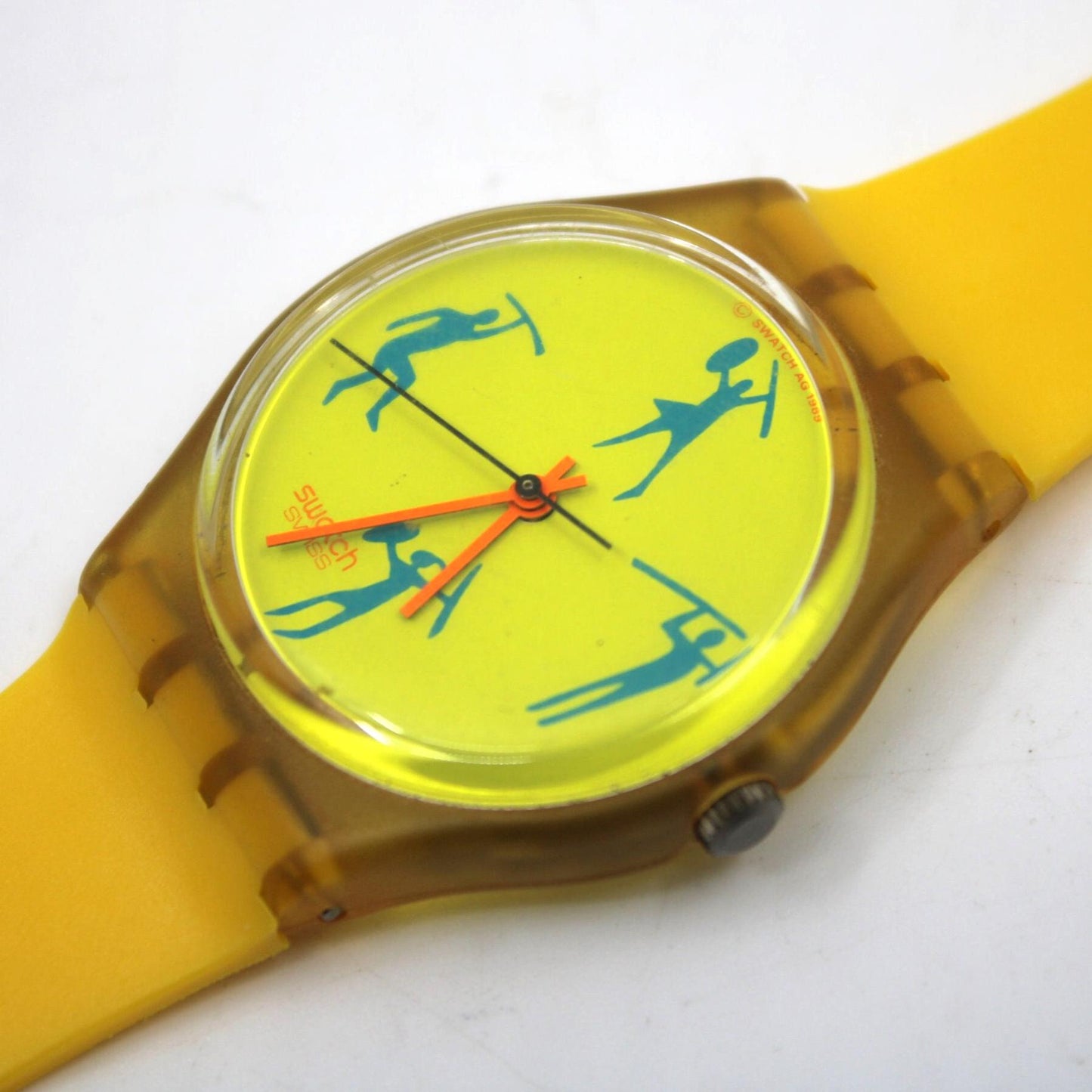 1990 Vintage Gents Swatch 'African Can' GK120, in a near mint or MINT condition, Working 100%, Non-Original Strap