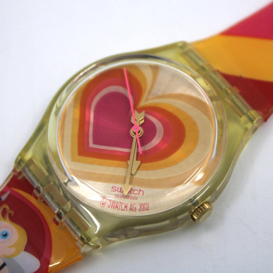 2003 Vintage Gents Valentines Swatch, 'Aiming for your heart', GE107, NEW and UNWORN, working 100% nice vintage Swatch watch