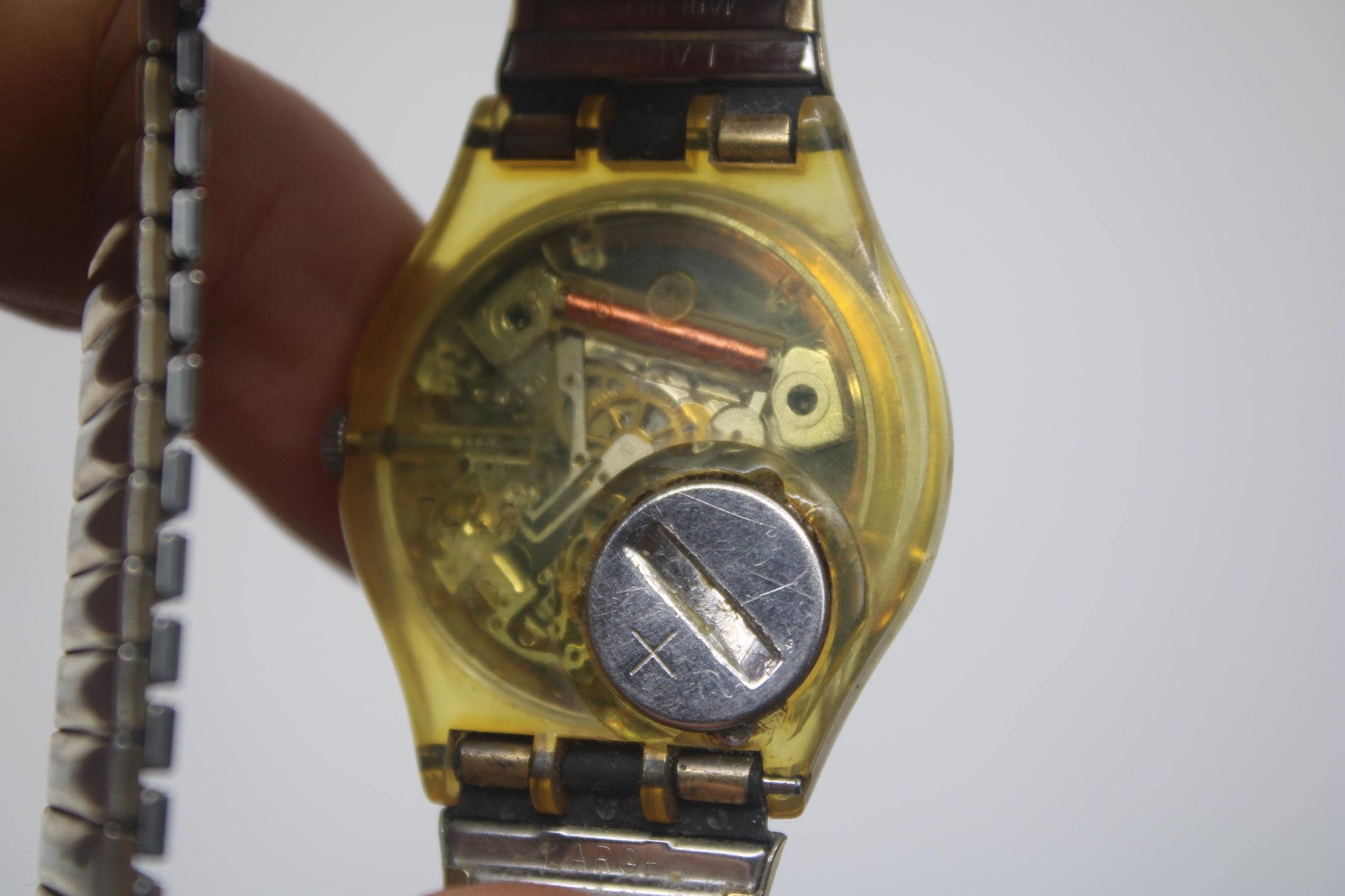 Vintage 34mm Gents Swatch watch, GK723, 'Raindrop', very rough, working condition