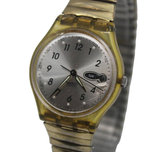 Vintage 34mm Gents Swatch watch, GK723, 'Raindrop', very rough, working condition