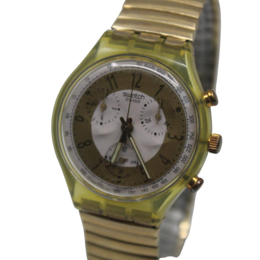 1993 'Golden Globe' vintage Gents Chrono Swatch SCG100/101, Rough Condition, working fine