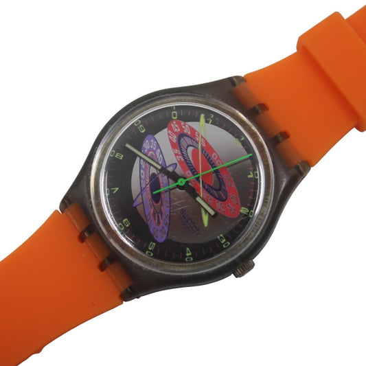 Vintage Gents Swatch, 'Silver Planet', GM112, NO box, Very Good Condition, working fine, new strap