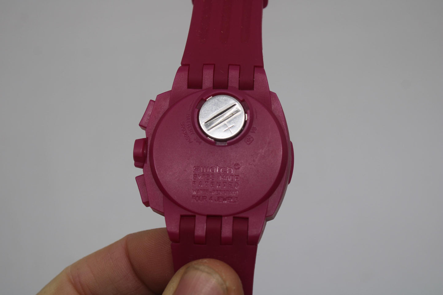 Vintage New Chrono Swatch 'Pink Run', SUIP401, never worn, unused, new old stock