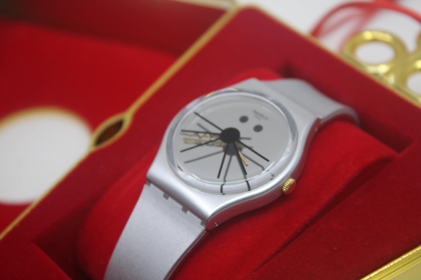 Chinese New Year, 34mm Gents Swatch watch, GZ327, Cheese, Squeak, Squeak, unworn, original box
