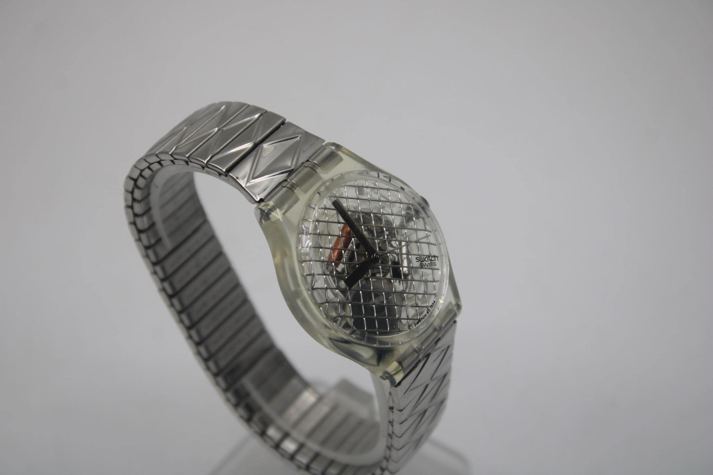 1995 Vintage Swatch watch 'Silver Net', GK186/187, working 100%, VERY good condition