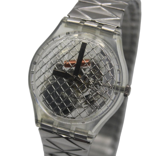 1995 Vintage Swatch watch 'Silver Net', GK186/187, working 100%, VERY good condition