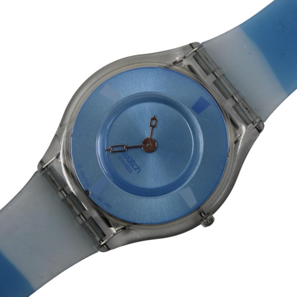 Vintage Skin Swatch 'Bludablu' SFK170, NO box, good, used condition, Watch is working fine, strap is original