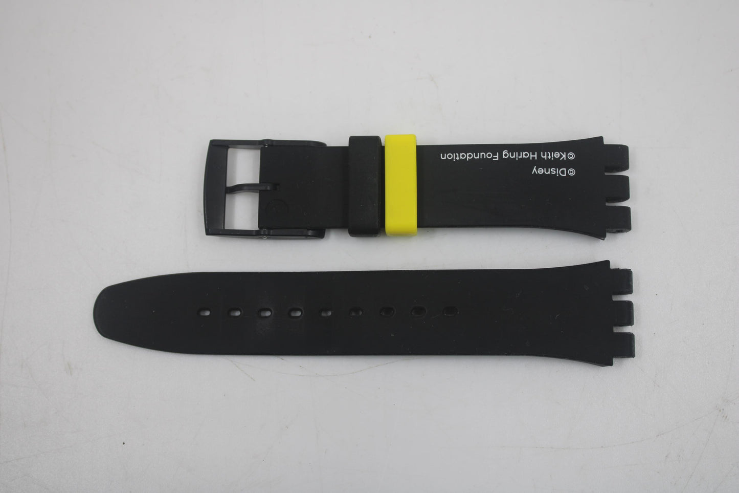 Vintage Swatch 'New Gents' Strap, 'Mickey Blanc Sur Noir', SUOZ337, 19mm, Near Mint, Used
