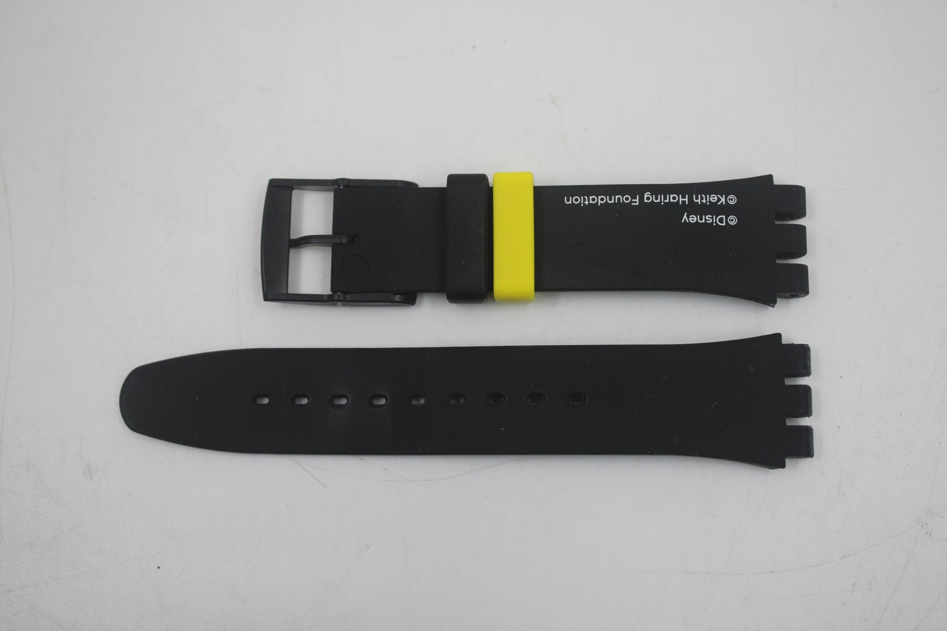 Vintage Swatch 'New Gents' Strap, 'Mickey Blanc Sur Noir', SUOZ337, 19mm, Near Mint, Used
