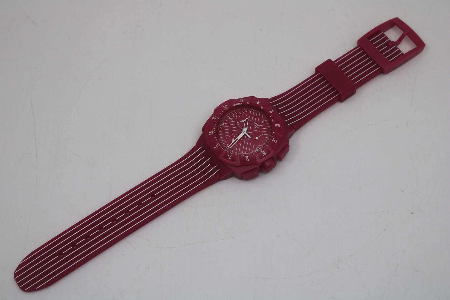 Vintage New Chrono Swatch 'Pink Run', SUIP401, never worn, unused, new old stock