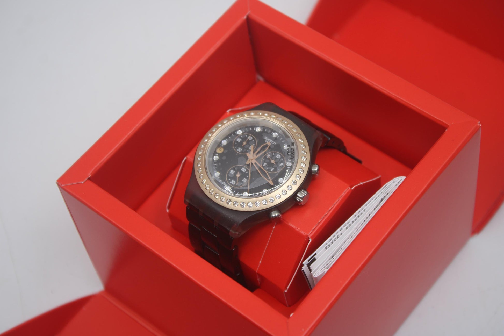 Swatch Irony Diaphane Chrono, 'Full Blooded Stoneheart Black' SVCM4008, Never worn, with Box