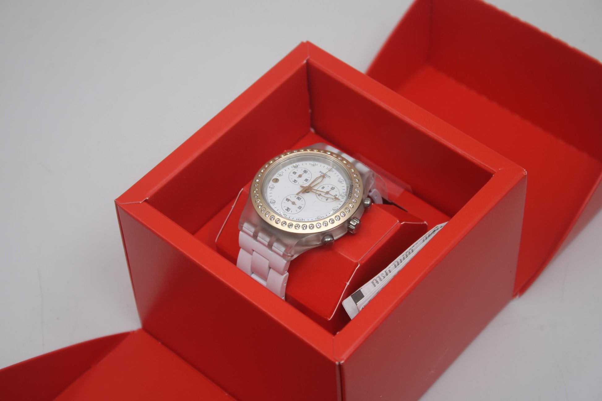 Swatch Irony Diaphane Chrono, 'Full Blooded Marvellous Pink' SVCK4067, Never worn, with Box