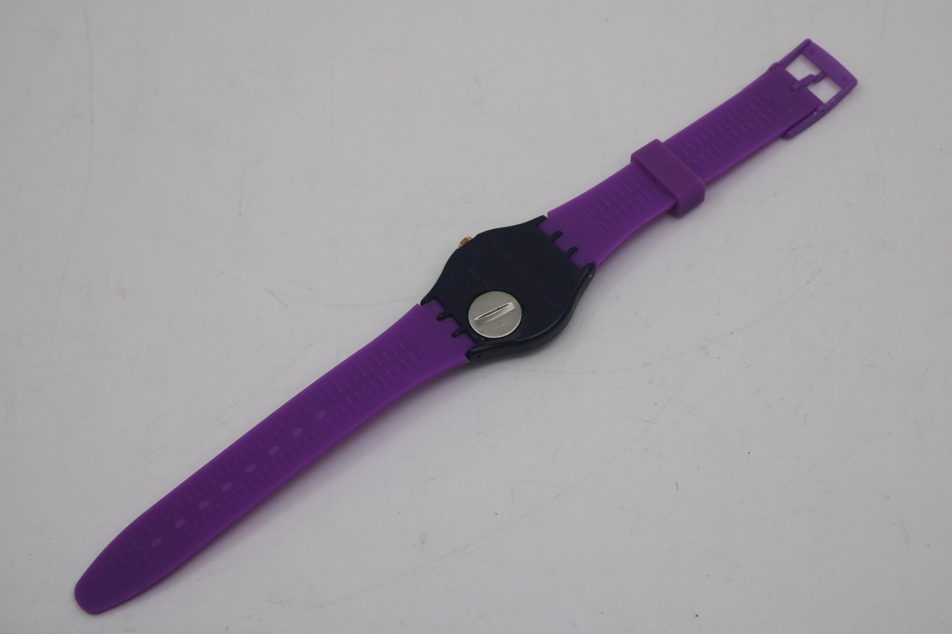 1991 Vintage Gents Swatch, 'Blue Flamingo', GN114, NO box, New old stock, never worn, new strap