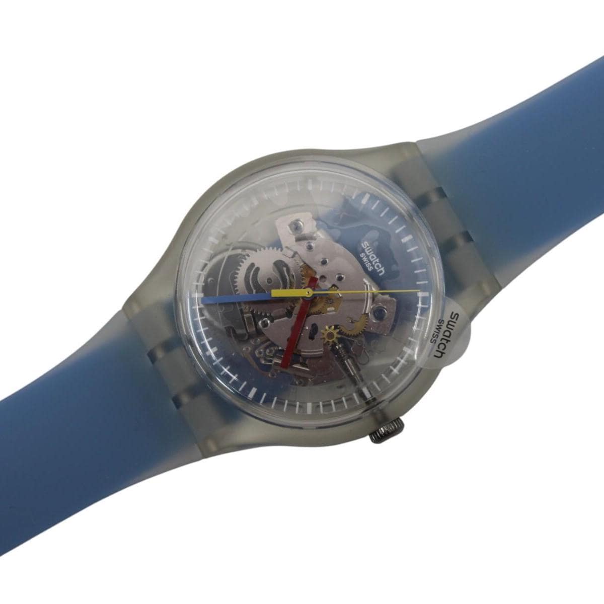 Swatch Watch New Gent 'Clearly Blue Striped' SUOK156, Working fine New Old Stock, Never Worn