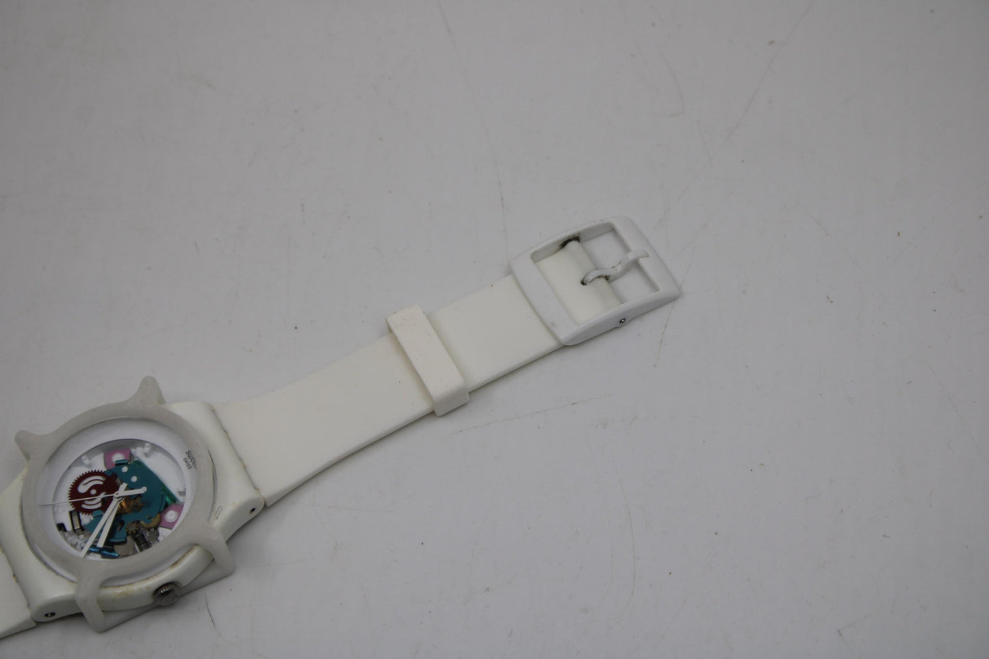 Swatch Watch 41mm New Gent 'White Lacquered' SUOW100, Original strap, Working 100% Nice, Used Condition, Guard is included