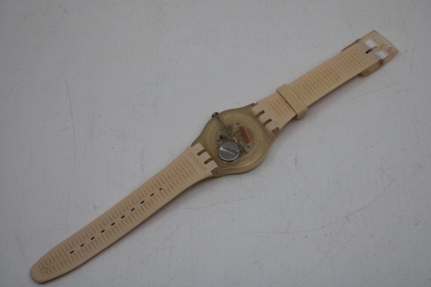 New Gents Swatch 'Rose Rebel' SUOT700, in used condition, working fine with the original strap