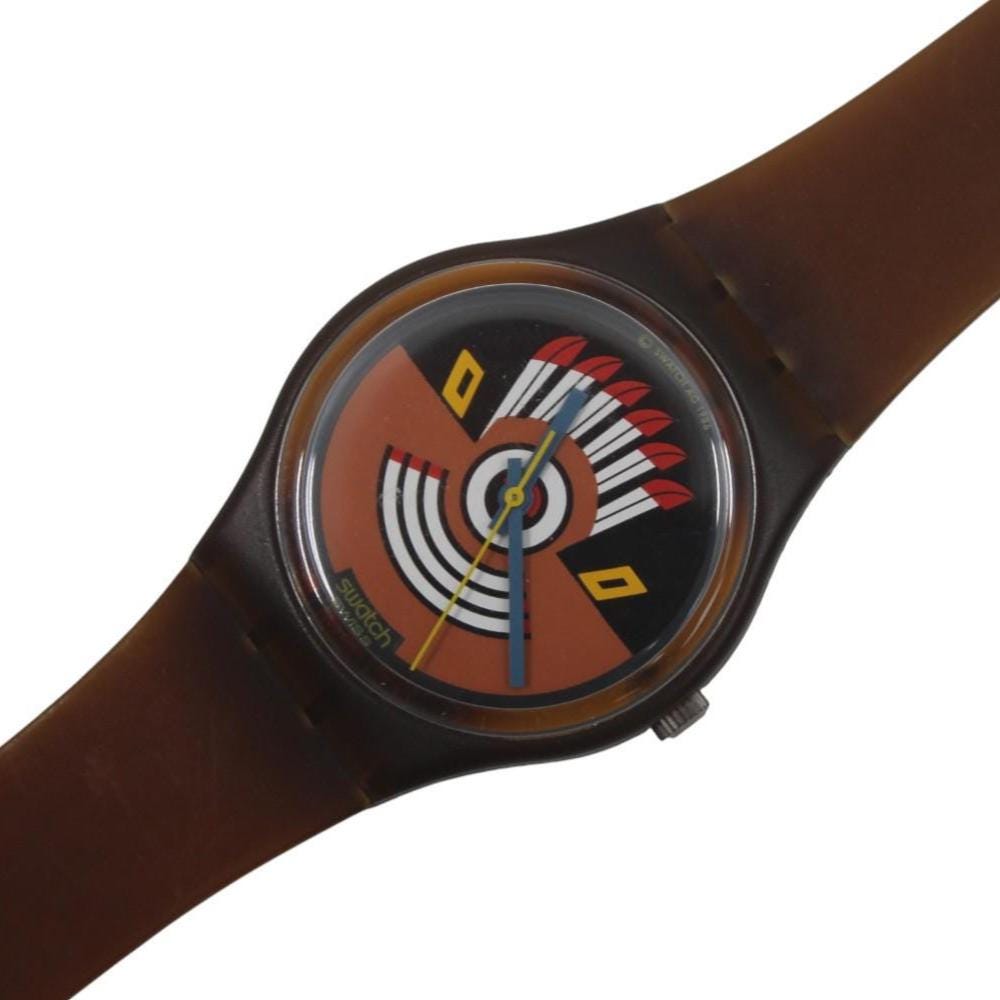 1986 Vintage Gents Swatch 'Ruffled Feathers' GF100, Unused condition, never worn, with the original strap
