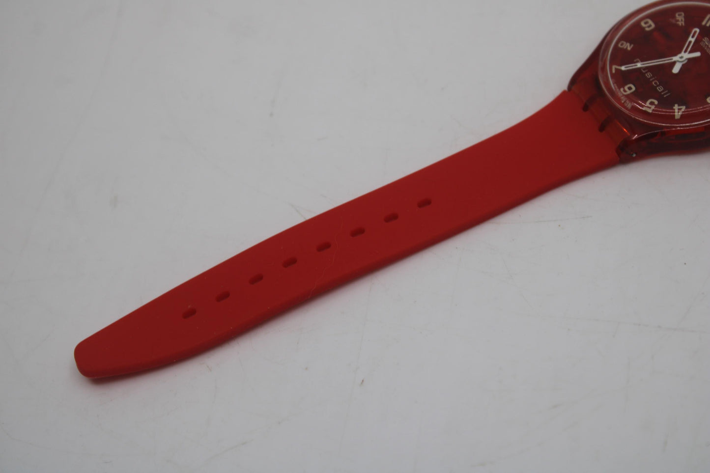 Vintage Gents Musicall Swatch 'Red Rhythm' SLR102, Nice, Used Condition, working, with a new strap