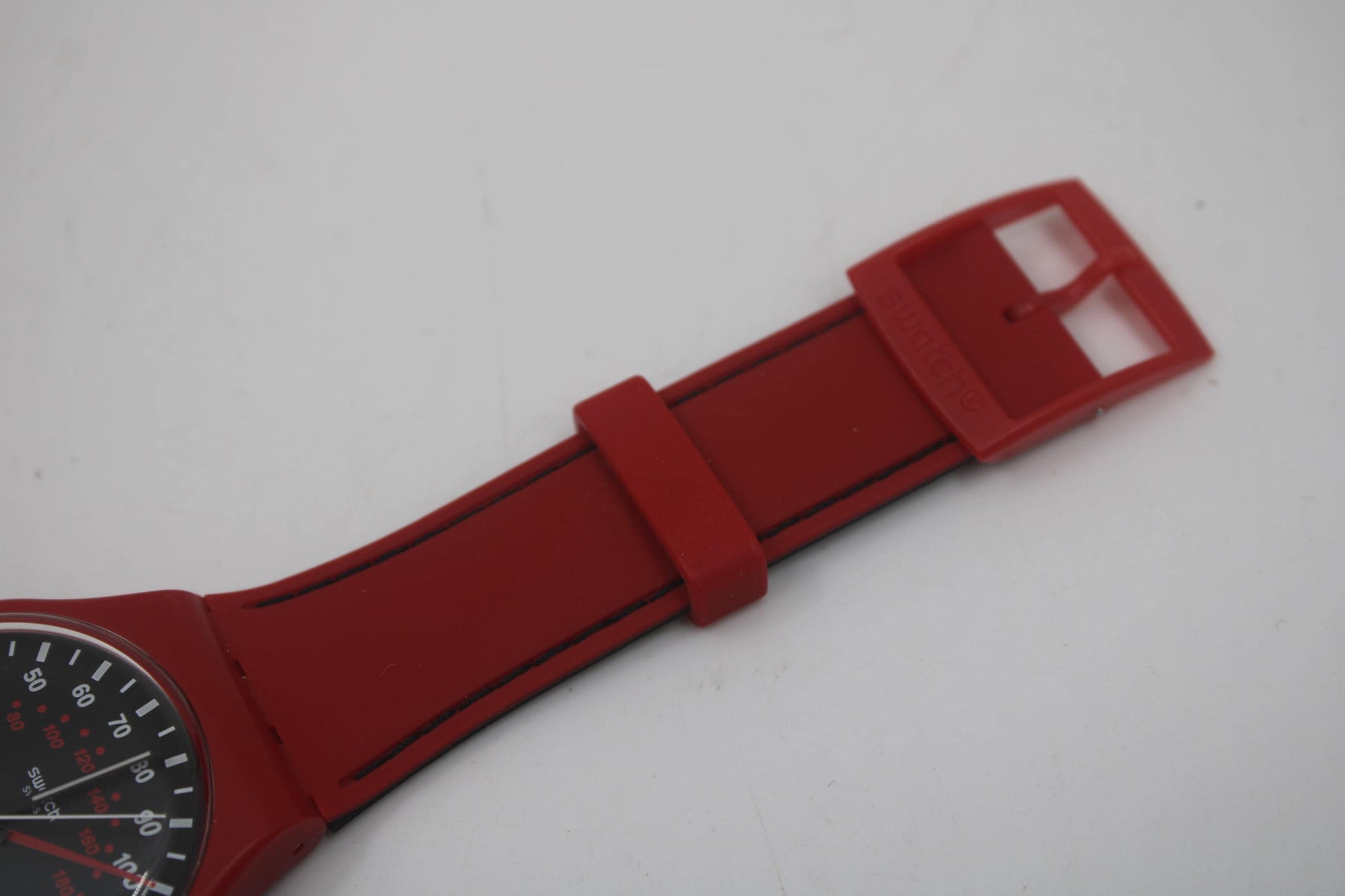 Vintage New 41mm Gents Swatch 'Red Brake' SUOR104, Unworn, New Old Stock, working