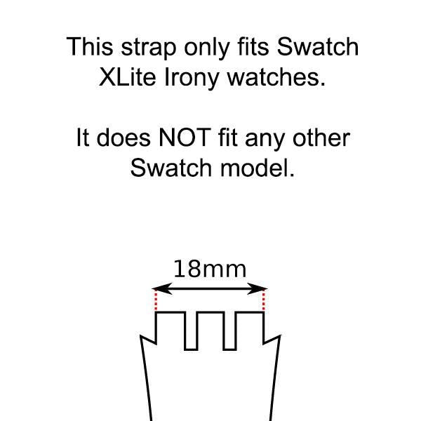 Reproduction strap for Swatch Irony Xlite X-Lite watch, black