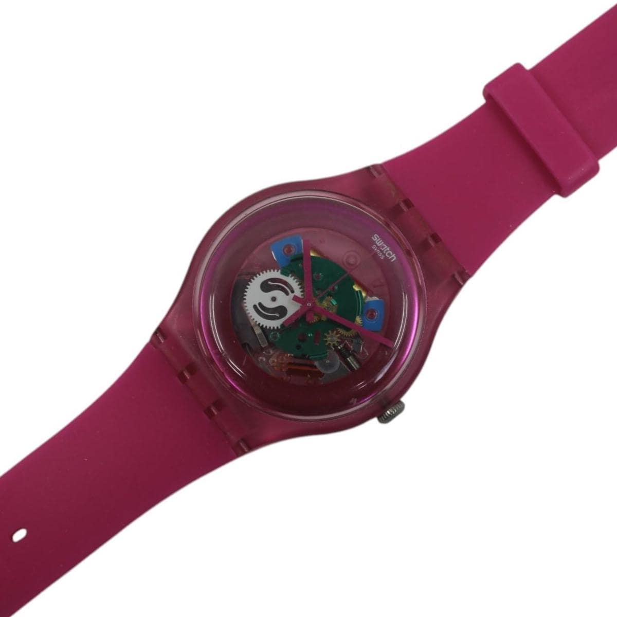 New Gents Swatch 'Pink Lacquered' SUOP100, VERY nice used condition, working