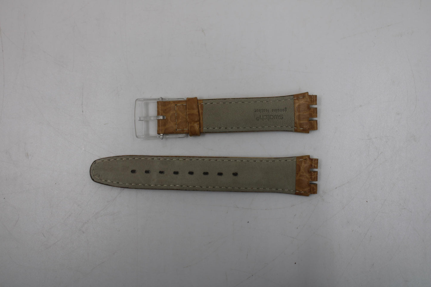 Vintage Swatch 17mm Leather Strap, Gents, New Old Stock