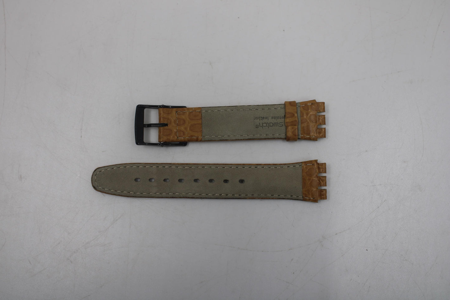 Vintage Swatch 17mm Leather Strap, Gents, New Old Stock