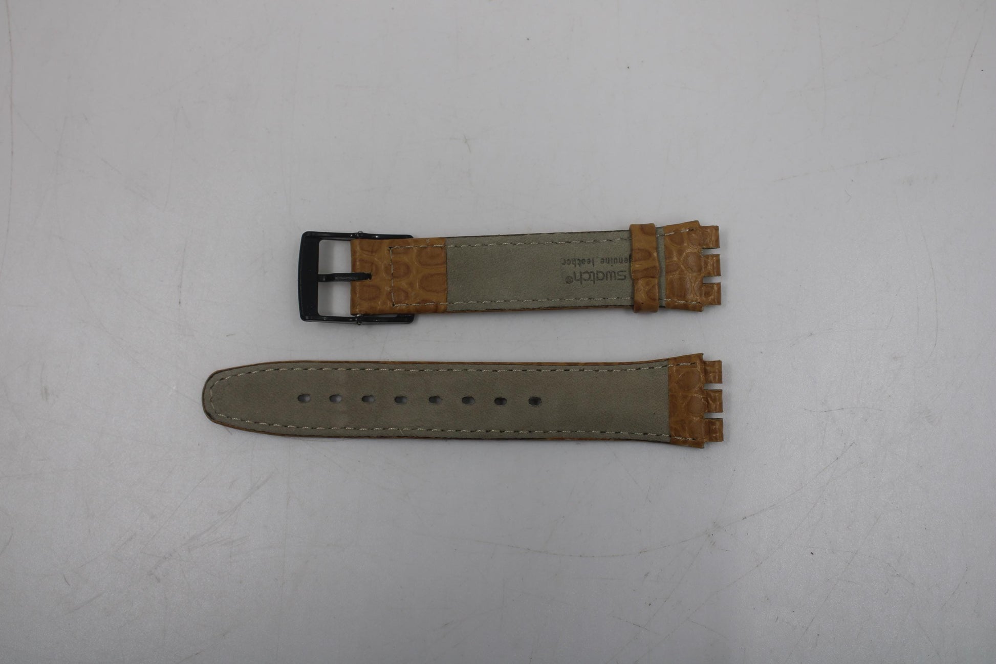 Vintage Swatch 17mm Leather Strap, Gents, New Old Stock