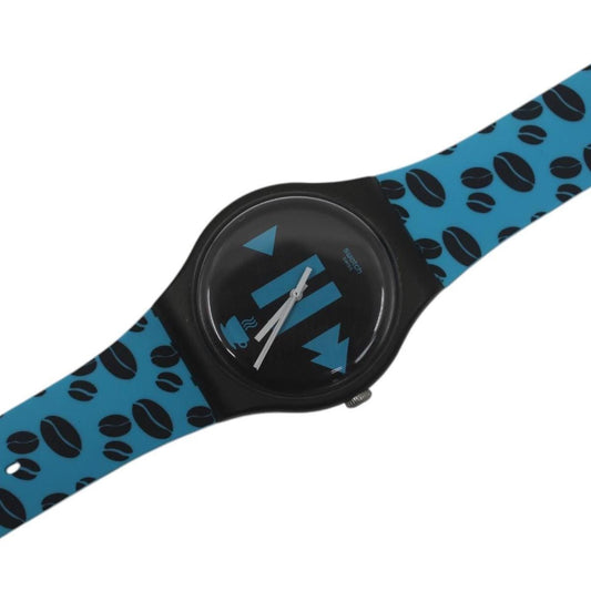 Vintage New Gents Swatch 'Coffee Blues' SUOC106, in MINT condition, working, with the original strap