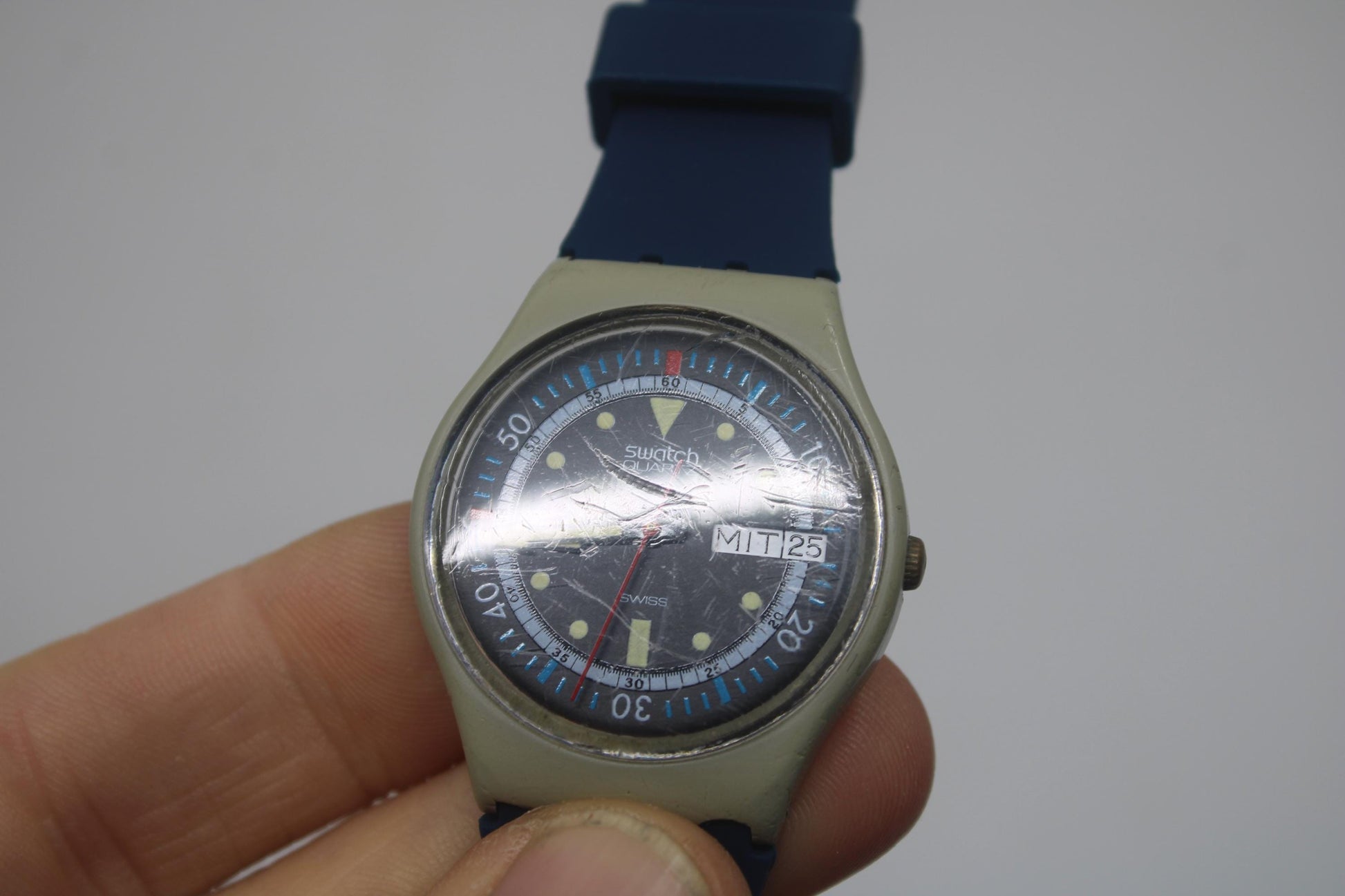 Vintage Gents Swatch 'Calypso Diver' GM701, Much Used Condition, working, with a new strap